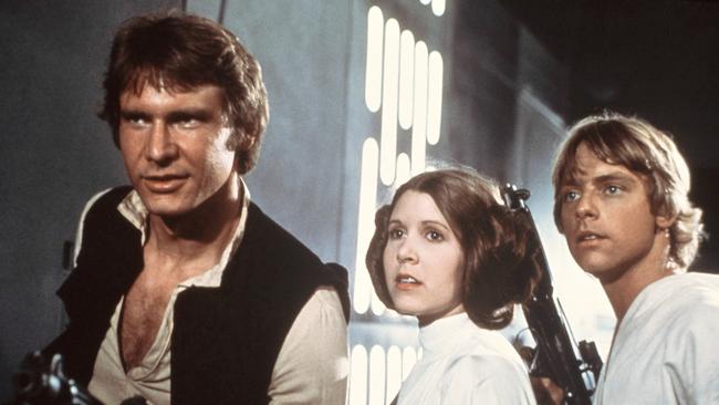 Harrison Ford, Carrie Fisher, and Mark Hamill in Star Wars. Picture: Supplied