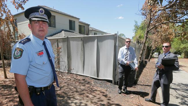 Ryde Police canvassed residents at Freeman Pl, arresting Yasmin Moon in connection to the blaze. Photo: Adam Ward