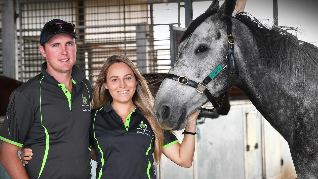 Sunshine Coast Husband and wife training duo Adam and Dallas Simpson. Picture: Patrick Woods.