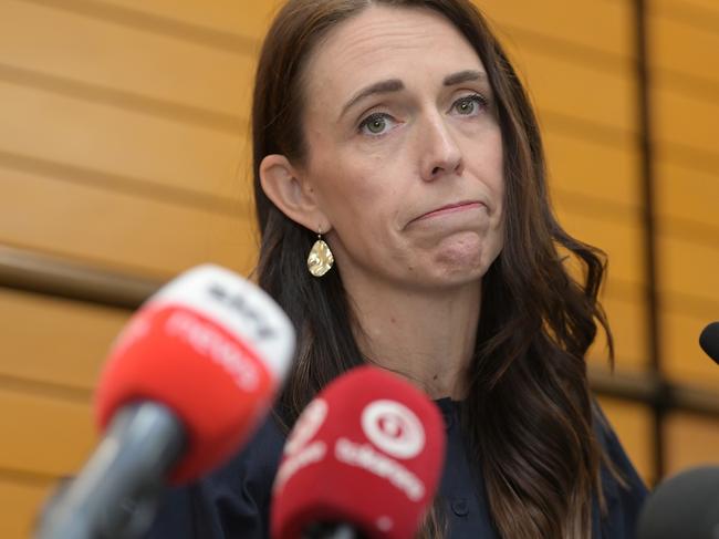 NAPIER, NEW ZEALAND - JANUARY 19: Prime Minister Jacinda Ardern announces her resignation at the War Memorial Centre on January 19, 2023 in Napier, New Zealand. (Photo by Kerry Marshall/Getty Images)