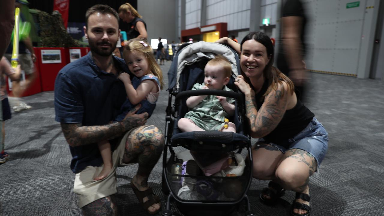 Matt and Jade Procter with their kids Maisie and Thomas. Photo: Harry Brill.