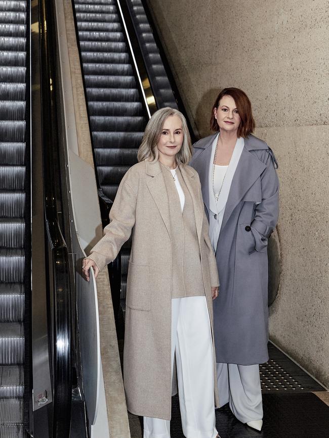 Rachel Noble (left) and Head of the Australian Cyber Security Centre Abigail Bradshaw for Vogue Australia.