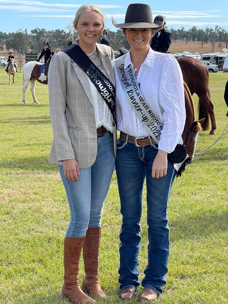 Olivia Harrison and 2022 Toogoolawah Show Society Showgirl runner-up Chloe Reinke.