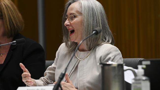 Director General of DSD Rachel Noble attends The Foreign Affairs, Defence, and Trade Legislation Committee Budget Estimates at Parliament House in Canberra. Picture: NCA NewsWire / Martin Ollman