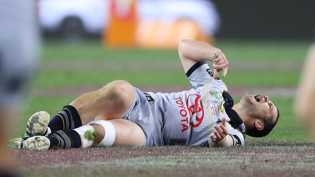 Shaun Fensom went down in the fourth minute leaving the Cowboys’ bench short the entire game