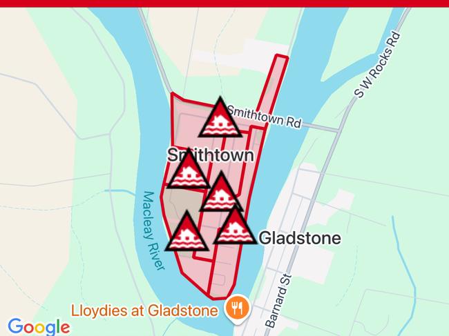 NSW floods: Suburbs at risk. Picture: Hazards Near Me NSW