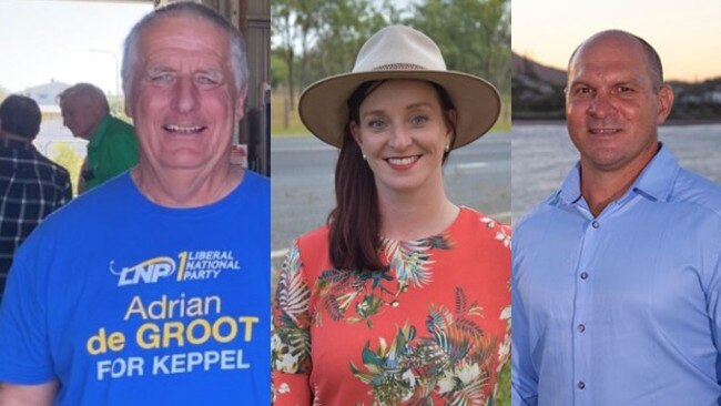 THREE HORSE RACE: The seat of Keppel is expected to be hotly contested between the LNP's Adrian de Groot, Labor's Brittany Lauga and One Nation's Wade Rothery.