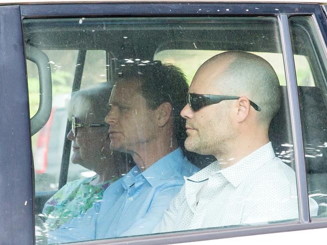 Karen, Danny and Tom Nikolic leave the Lautoka High Court complex in Lautoka, Fiji after Yvette’s hearing. Picture: Mark Stewart