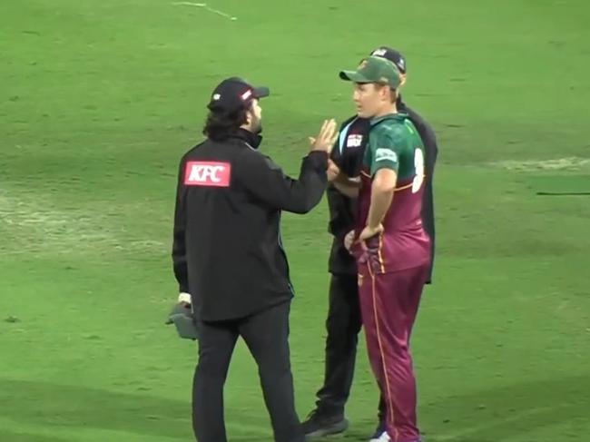 Labuschagne continued the discussion at the end of the over.