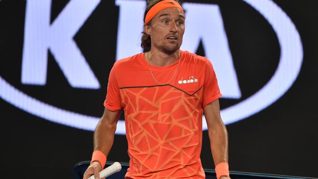 Ukraine's Alexandr Dolgopolov got through a tight match against Matthew Ebden. Picture: AFP