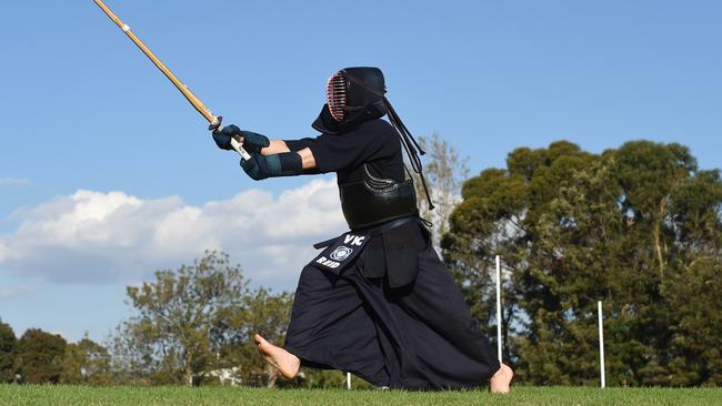 Harry Reid is a Kendo exponent and Bayside Leader Sports Star. Picture: Chris Eastman