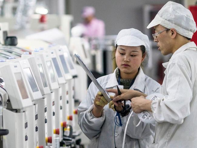 A Foxconn factory in Guizhou Province, China, in 2018.PHOTO: ALEKSANDAR PLAVEVSKIEPA//SHUTTERSTOCK