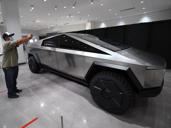 Tesla Cybertruck at the Petersen Automotive Museum in LA, California in 2020. Picture: AFP