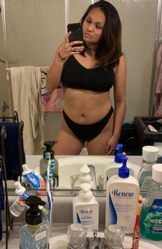 This woman, 25, shared this post showing her body three months post-partum. Picture: Instagram/mel.lauren