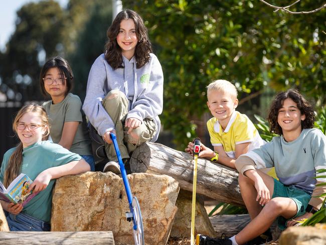 Asher, 11, Olivia, 10, Sophia, 12, Jean, 9 and Maverick, 10In Montessori schools There is freedom of movement within a Montessori classroom and the teacher works in collaboration with them. Picture: Jason Edwards