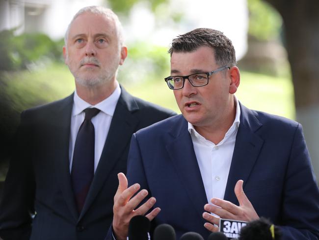 Victorian Premier Daniel Andrews with Special Minister of State Gavin Jennings. Picture: Alex Coppel