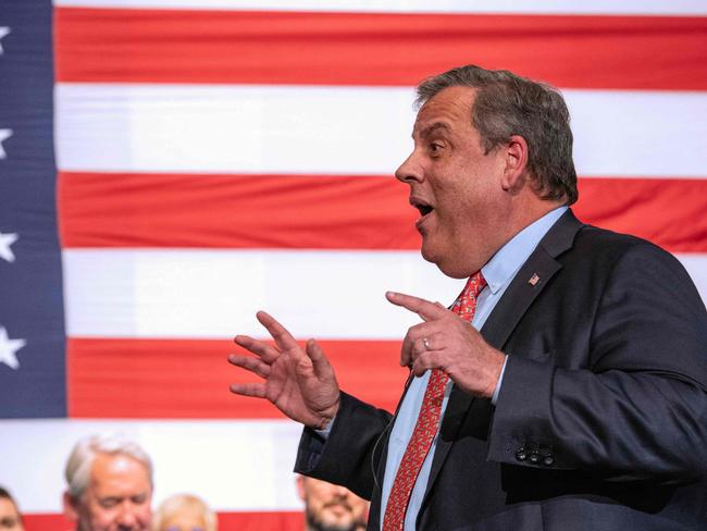 Former New Jersey Governor Chris Christie speaks during a New Hampshire Town Hall at Saint Anselm College in Goffstown, New Hampshire, on June 6, 2023. Republican former New Jersey governor Chris Christie jumped into the 2024 race for the White House on June 6, 2023, positioning himself as a political knife-fighter and the only candidate willing to take on frontrunner Donald Trump. (Photo by Joseph Prezioso / AFP)