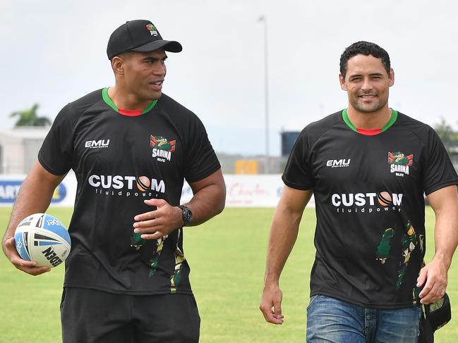 Lama Tasi and Hep Cahill pictured together when they were Sarina teammates in 2020. Picture: Tony Martin