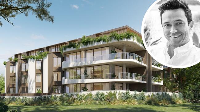 The beachfront project at Kingscliff in a rendering, and AS Projects director Andrew Speirs.