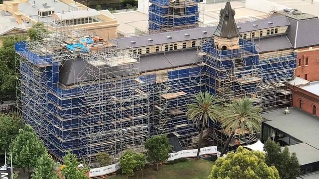 All State Construction Solutions supplied scaffolding for the recent State Library upgrade. Picture: Facebook