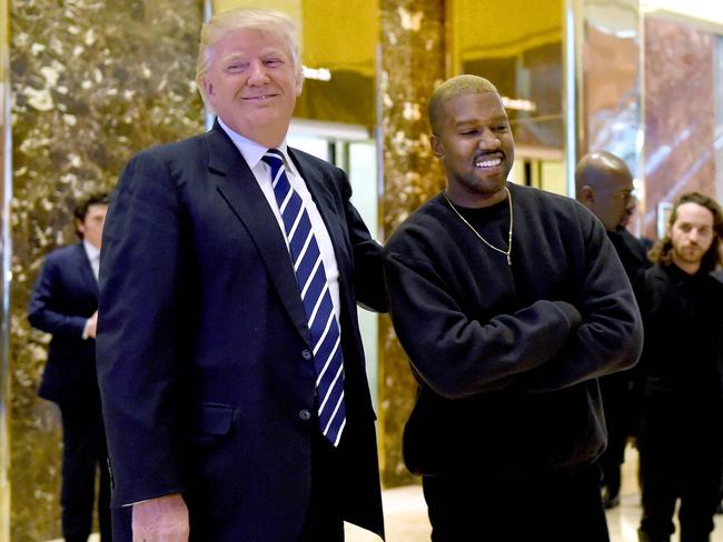 Rivals or supporters? US President Donald Trump and Kanye West pictured together in New York. Picture: AFP