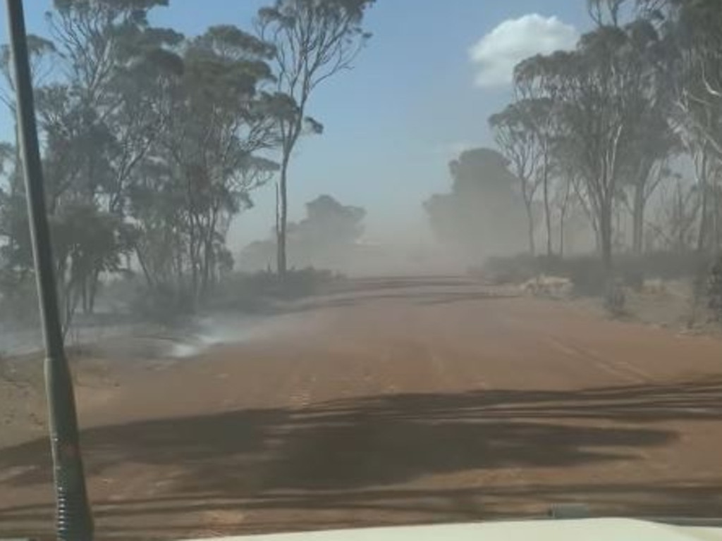 Conditions around Arthur River are hot, dry and windy. Picture: Facebook