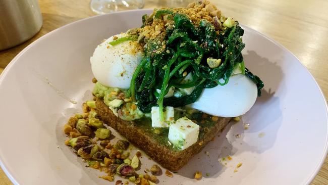 Smashed avocado at Fred Eatery, Aldgate.