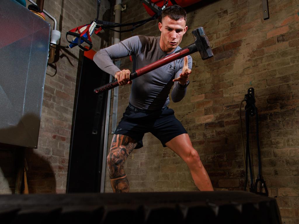 Langlands is helping Garside add power to his punches. Picture: Justin Lloyd.