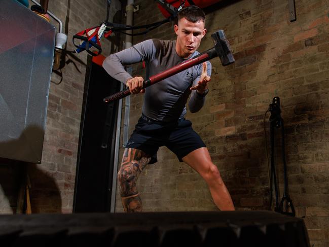 Langlands is helping Garside add power to his punches. Picture: Justin Lloyd.