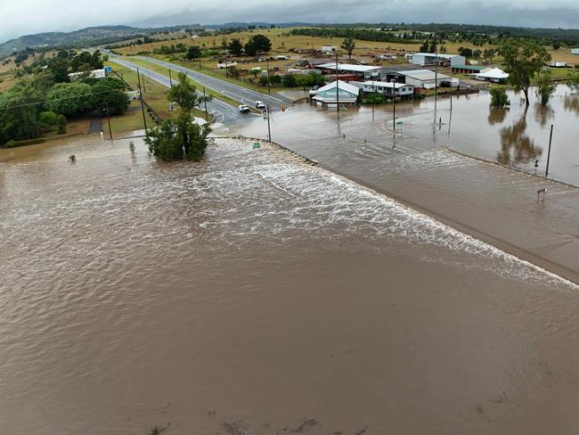 Part of the Warrego Hwy which was closed as a result of ex-Tropical Cyclone Alfred. Picture: Lyndon Mechielsen