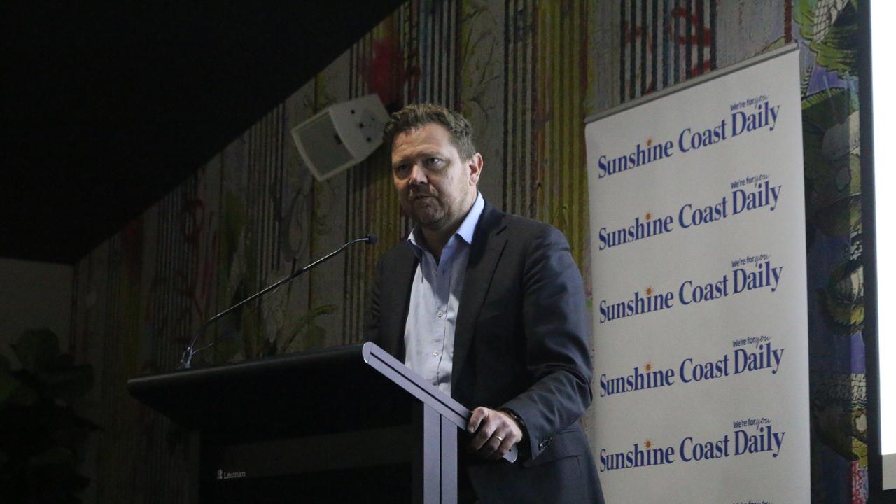 Courier Mail editor Chris Jones at the launch party for the Sunshine Coast Daily's new weekly paper. Picture: Tom Threadingham