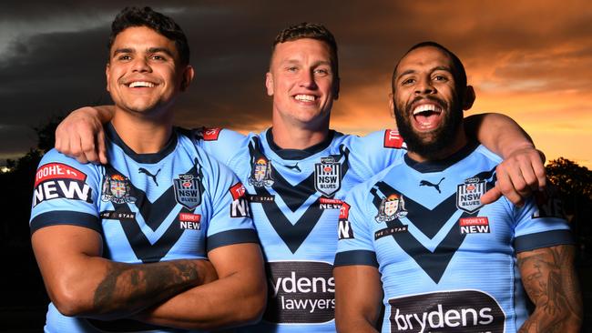 Latrell Mitchell, Jack Wighton and Josh Addo-Carr. Picture: NRL Images