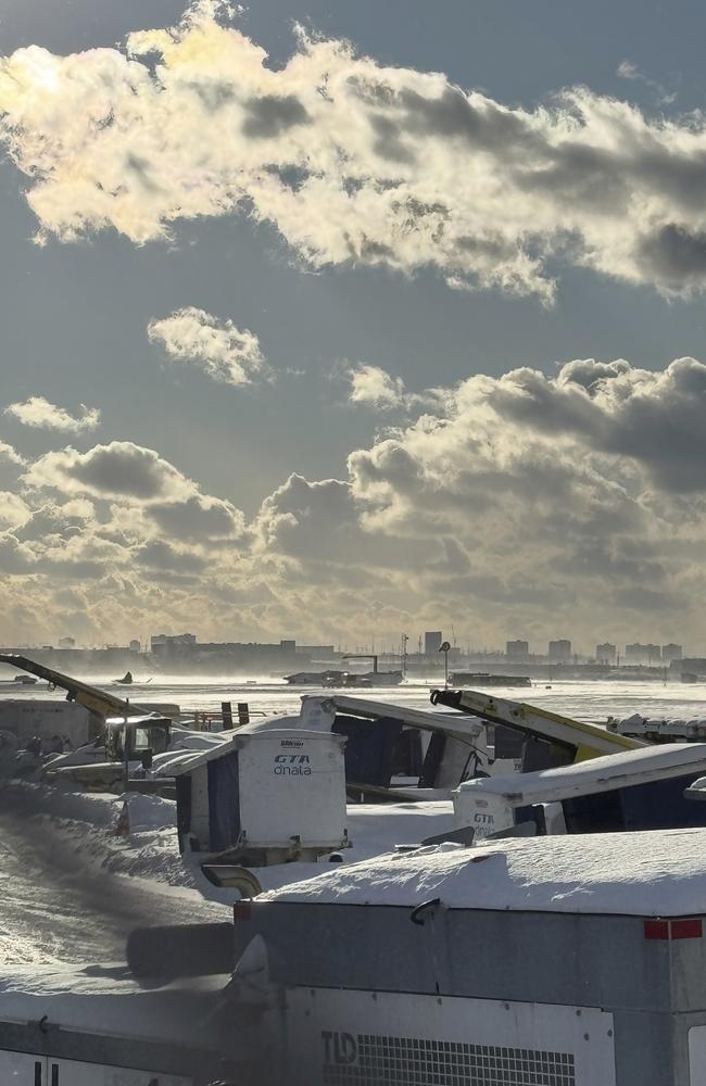 The plane crashed amid freezing conditions and high winds in Toronto. Picture: The Canadian Press via AP