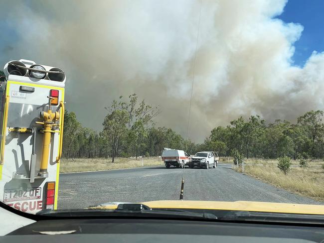 The Rural Fire Service battling bushfires at Tara