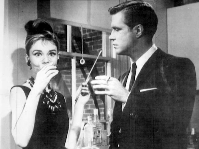 Audrey Hepburn and George Peppard in Breakfast at Tiffany's.