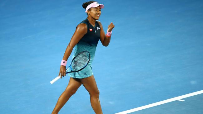 Naomi Osaka celebrates during her Australian Open win. Picture: Getty Images