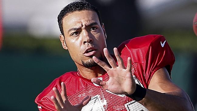 TAMPA, FL - JULY 31: Wide Receiver Vincent Jackson #83 of the Tampa Bay Buccaneers works out during Training Camp at One Buc Place on July 31, 2016 in Tampa, Florida. (Photo by Don Juan Moore/Getty Images)