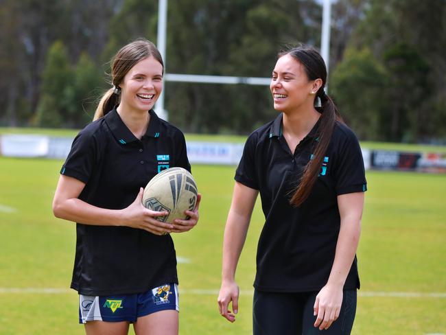 The girls are lifelong rugby league fans who created the clinics to help ease girls into the sport.