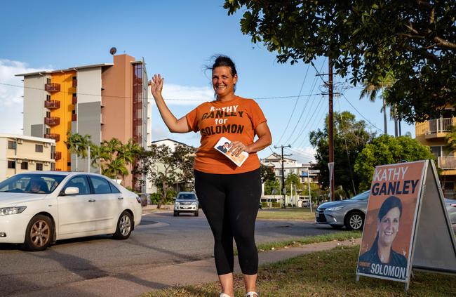 Country Liberal Party candidate for Solomon Kathy Ganley campaigning. Picture Amos Aikam