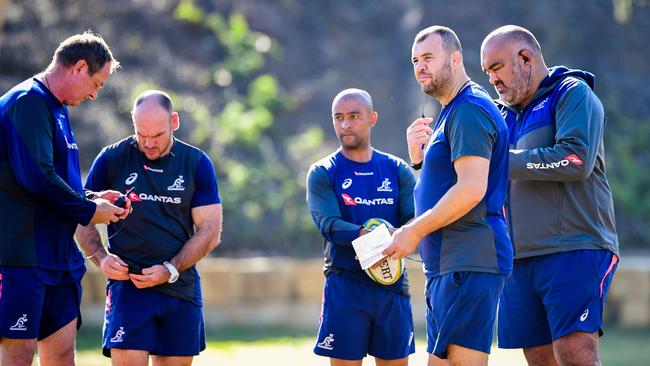 The Wallabies brains trust in Brisbane. Picture: Rugby AU Media/Stuart Walmsley