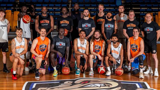 The Darwin Salties ahead of their first ever NBL1 North home semifinal. Picture: Pema Tamang Pakhrin