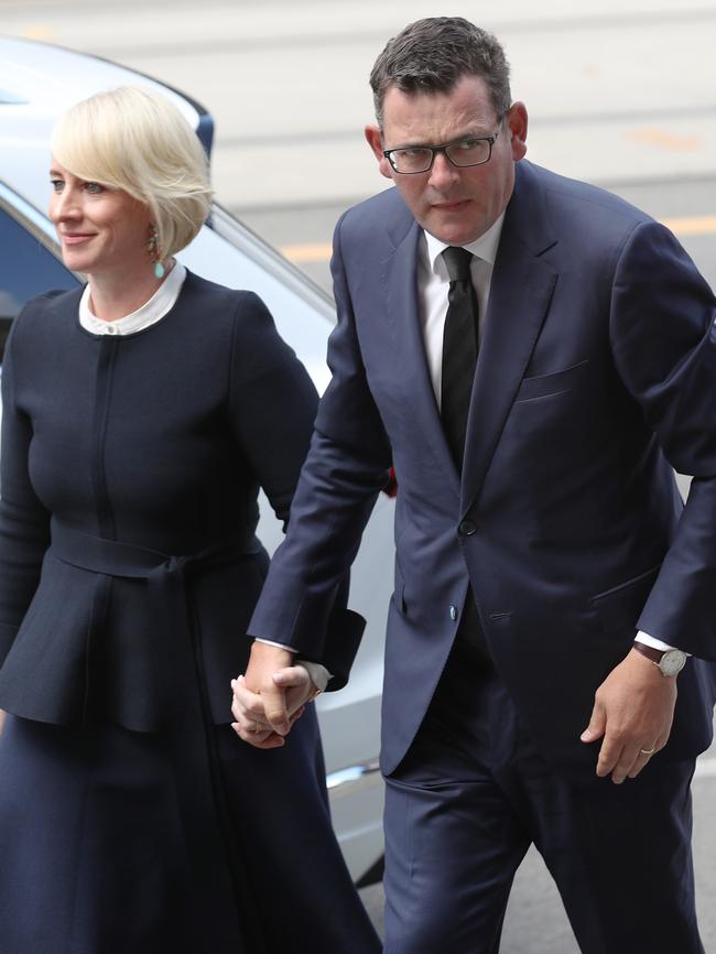 Daniel Andrews and wife Catherine. Picture: AAP