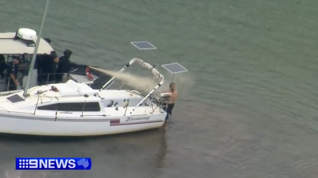 Dramatic arrest of man after boat siege, car into home