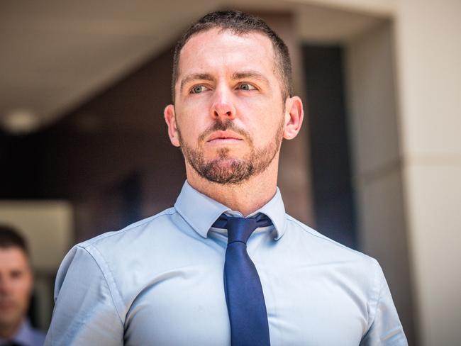 Zach Rolfe is facing the fourth week of his Supreme Court trial in Darwin. Picture: Glenn Campbell