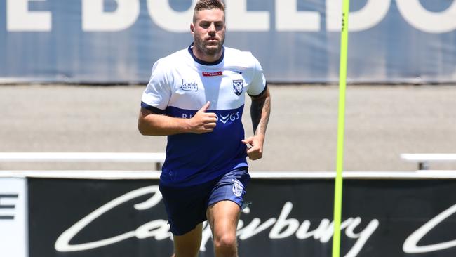 Corey Allan trains with Canterbury after making the move from South Sydney. Pictures: Bulldogs Digital.