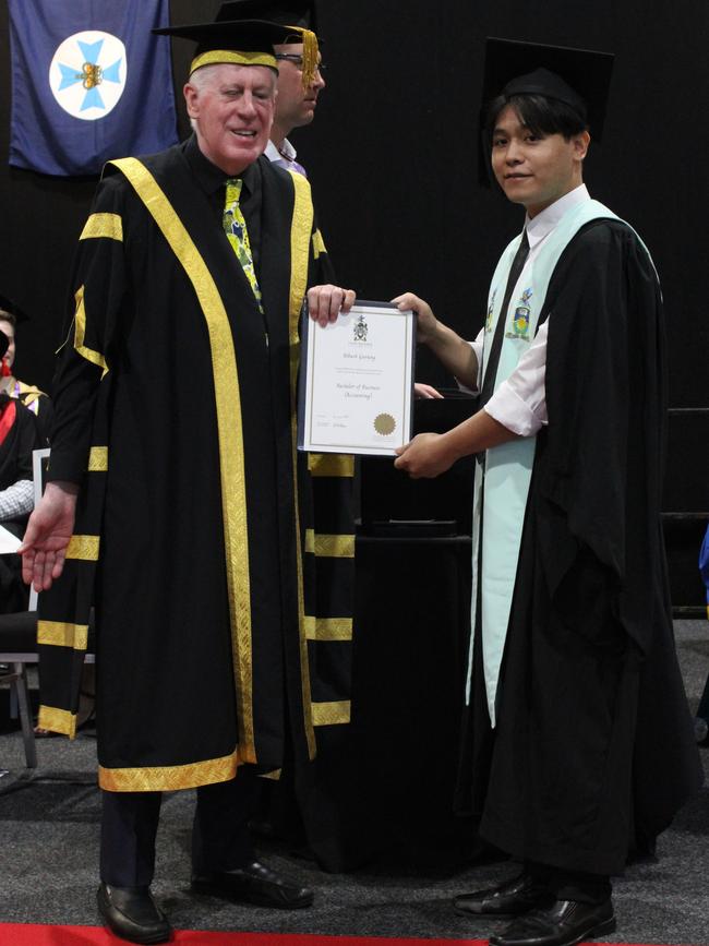 Bibash Gurung graduated with a Bachelor of Business (Accounting) at the CQUniversity graduation ceremony in Bundaberg on December 14, 2023.