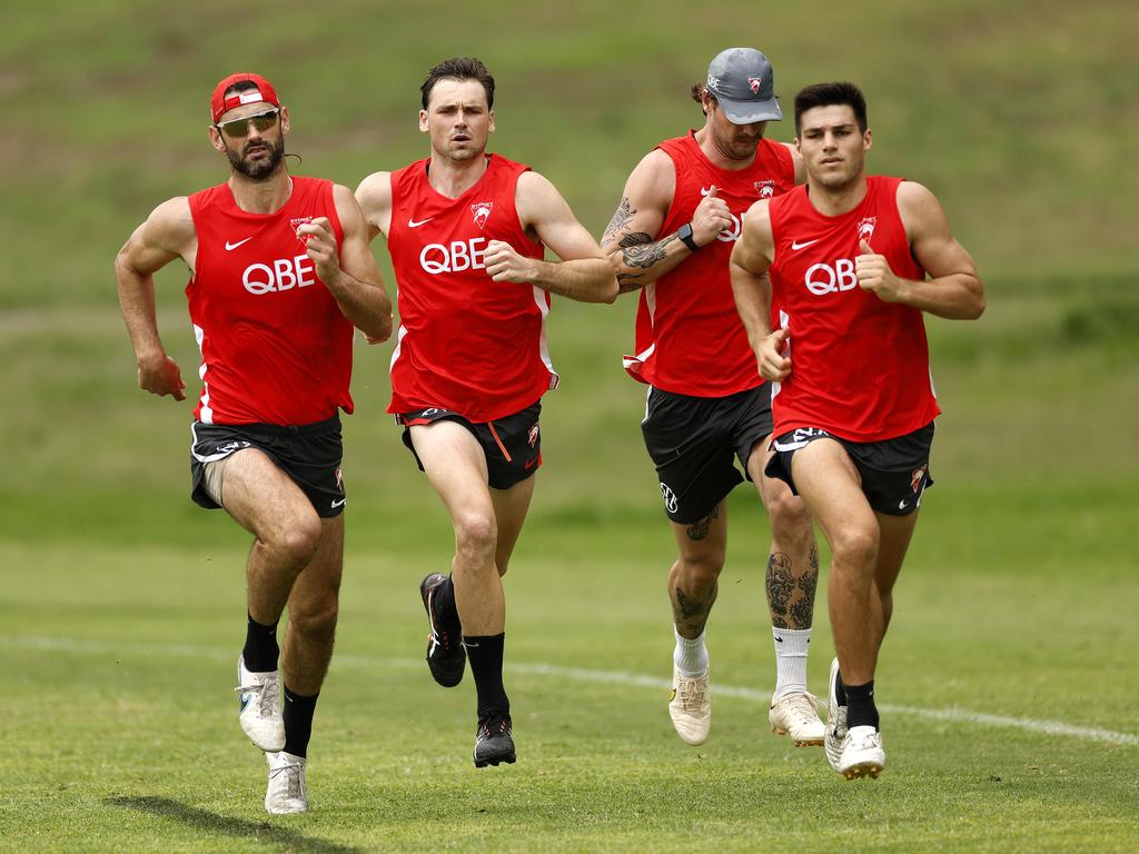 The Swans were put through their paces in week one of pre-season. Picture: Phil Hillyard