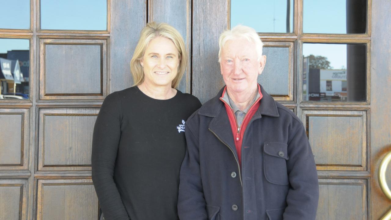 Toowoomba Hospital Foundation CEO Alison Kennedy with Chapter III drummer Col Zeller. Picture: Rhylea Millar