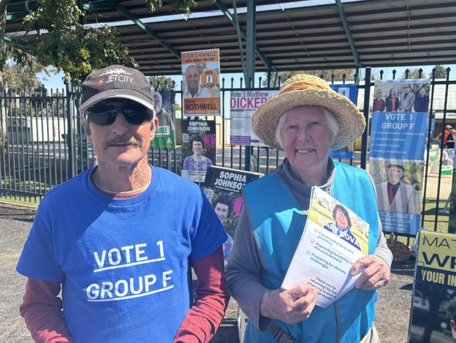 Candidate helpers Rob Osborne and Ailsa Dyball.