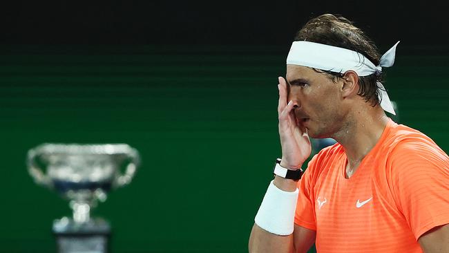 Rafael Nadal had never lost an Australian Open match with a two-set lead.. until now. Picture: Getty Images.